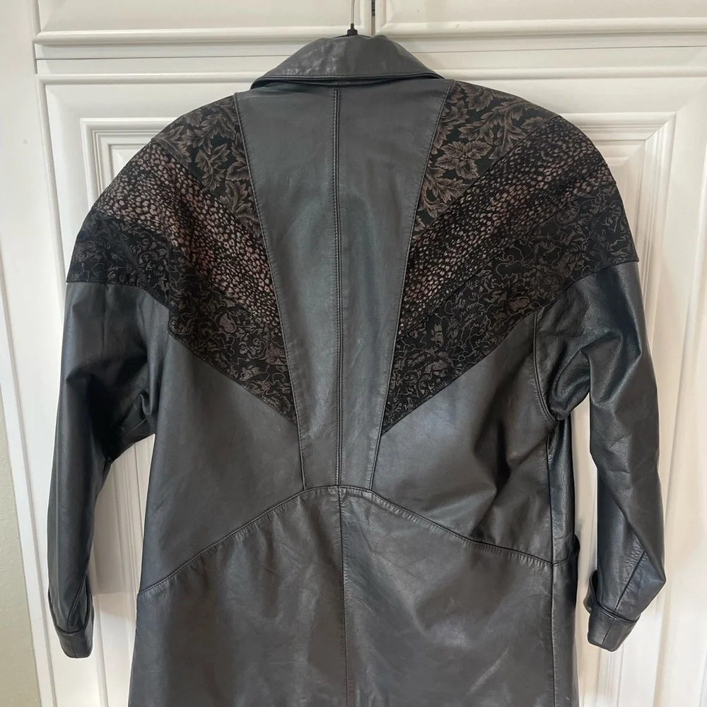 Vintage Adler 80s / 90s Black Suede Oversized Leather Jacket coat - Size small - Picture 15 of 15